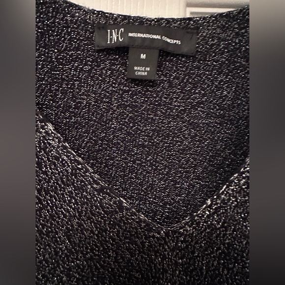 Women’s INC Gray Lightweight Sparkly Sweater, Medium - Picture 5 of 6
